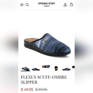 BNWOT Flexus by Spring Step Blue Ombre Striped Slip-On Clogs or Slippers